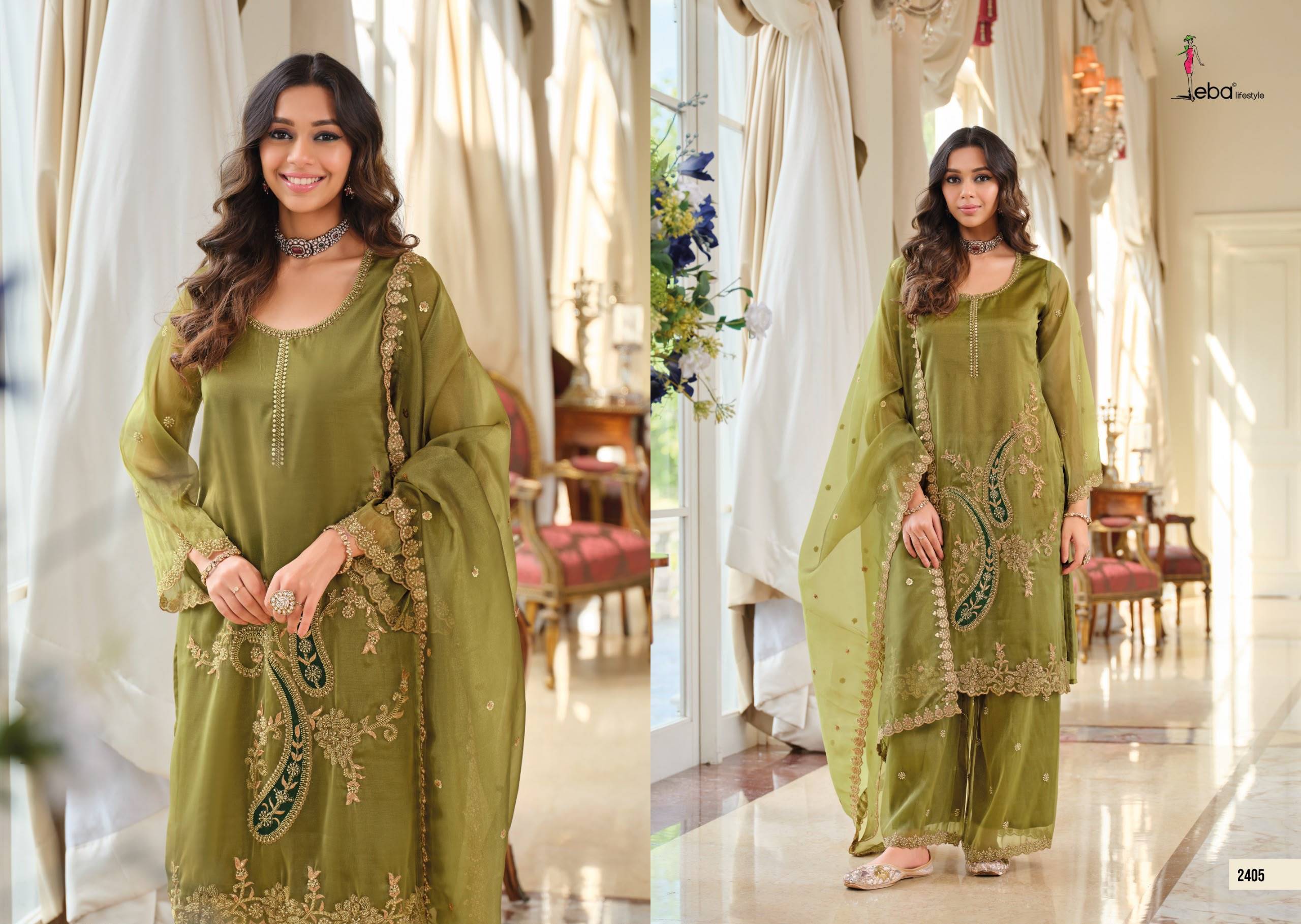 FIRDAUS BY EBA LIFESTYLE 2404 To 2406 Series Beautiful Festive Suits Colorful Stylish Simer Palazzo Suit At Wholesale Price